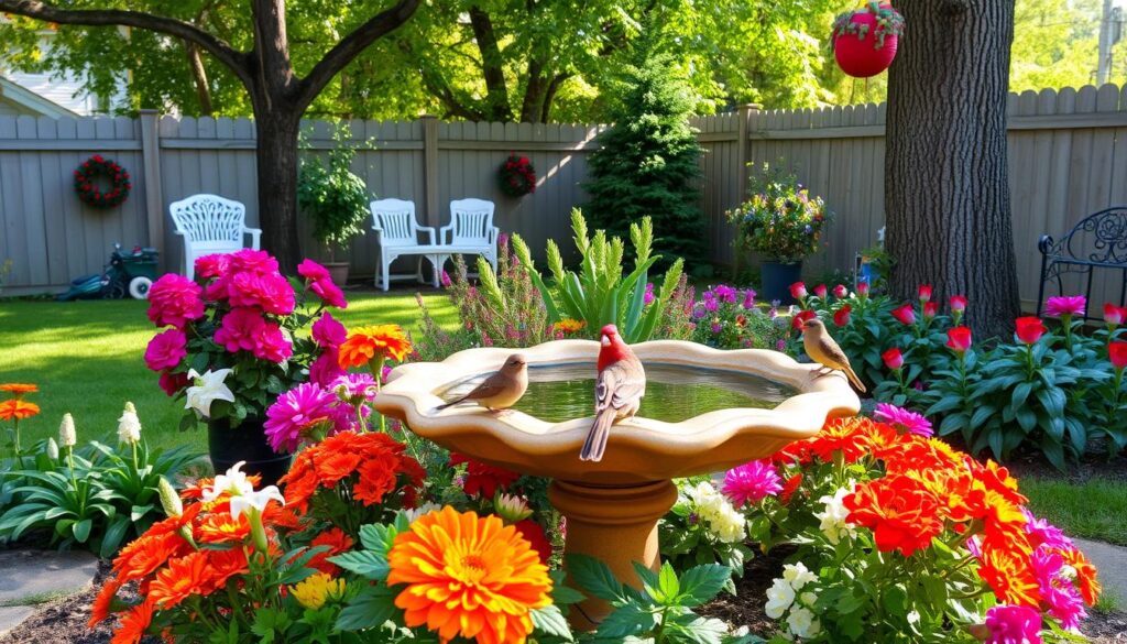 backyard bird bath decor